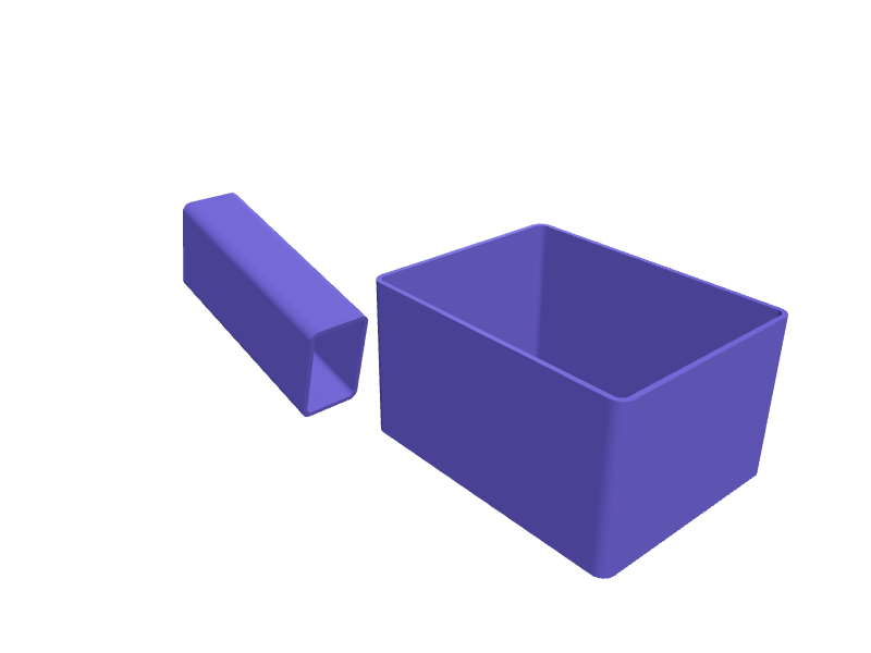 Bambu Lab P1S poop-chute extension bin, 3D printable part