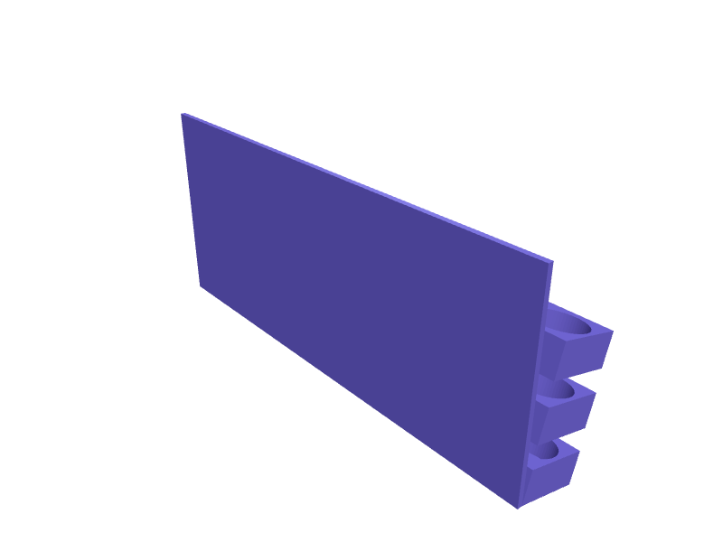 Stepped rack for craft paint bottles, 3D printable part