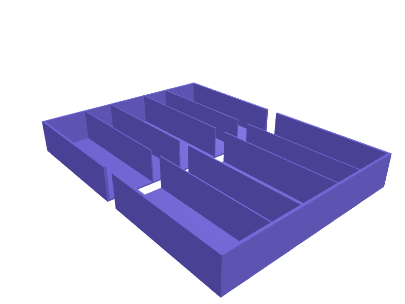 Cutlery tray sized to your kitchen drawer, 3D printable part