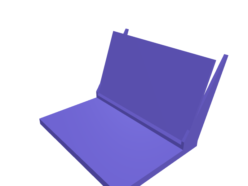 Angled business card holder for desk, 3D printable part