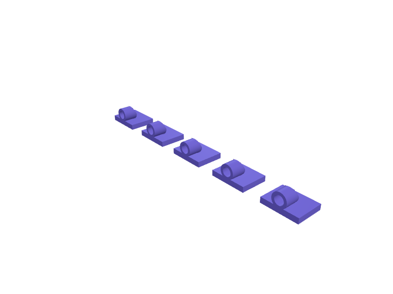 Adhesive desk cable clip set, 3D printable part