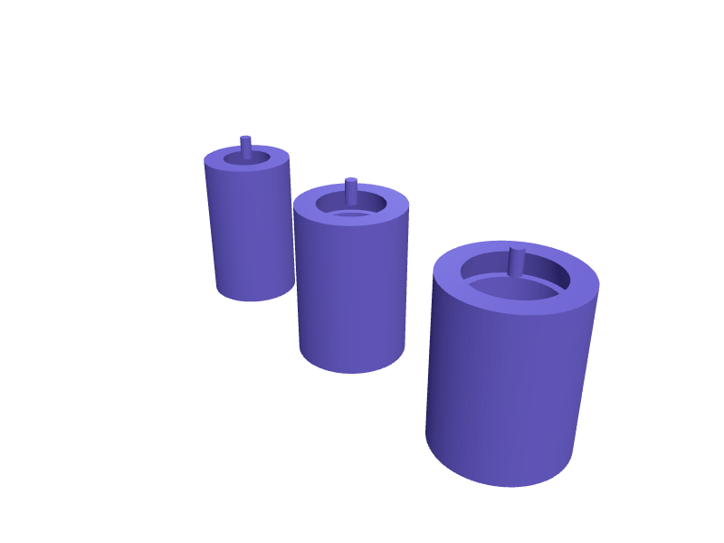 Dowel centre-finder set 6, 8 and 10 mm, 3D printable part