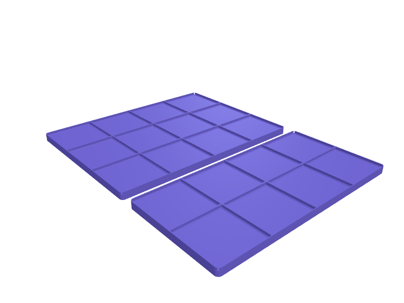 Gridfinity 5×4 magnet-only baseplate, 3D printable part