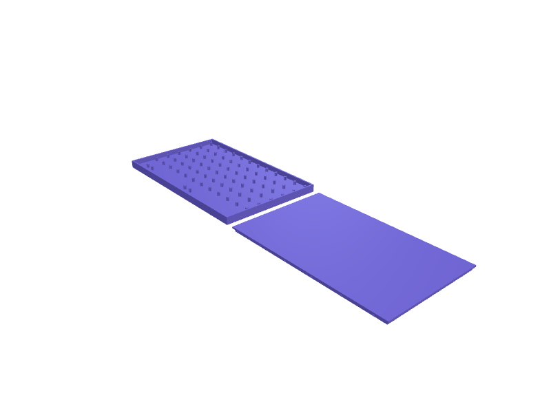 Keycap storage tray with stem posts, 3D printable part