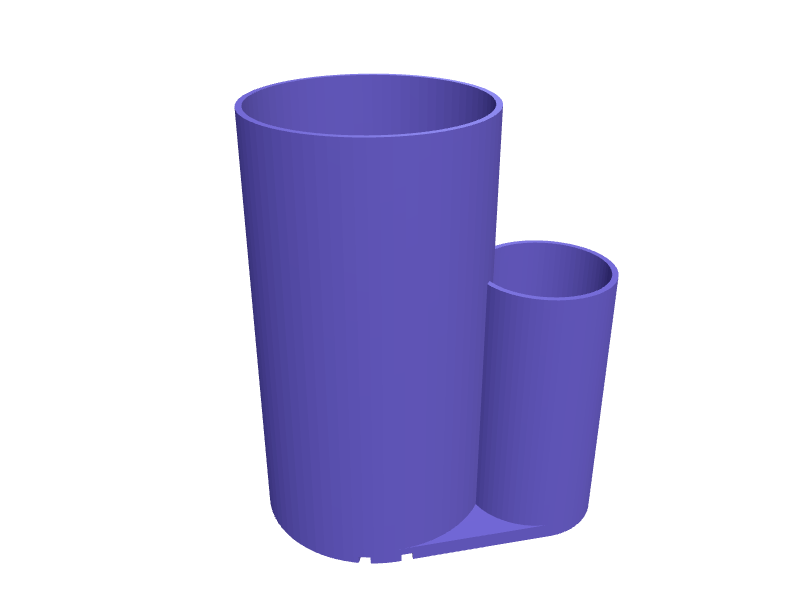 Makeup brush holder with divided cups, 3D printable part