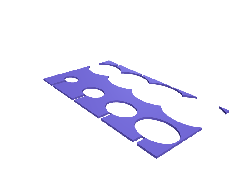 Measuring spoon and cup drawer rack, 3D printable part