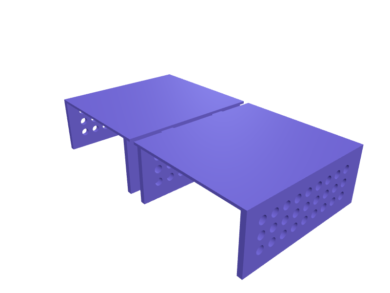 Monitor riser with under-shelf storage, 3D printable part