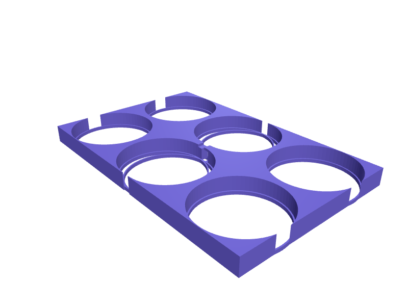 Ninja Creami Deluxe pint-lid rack for six, 3D printable part