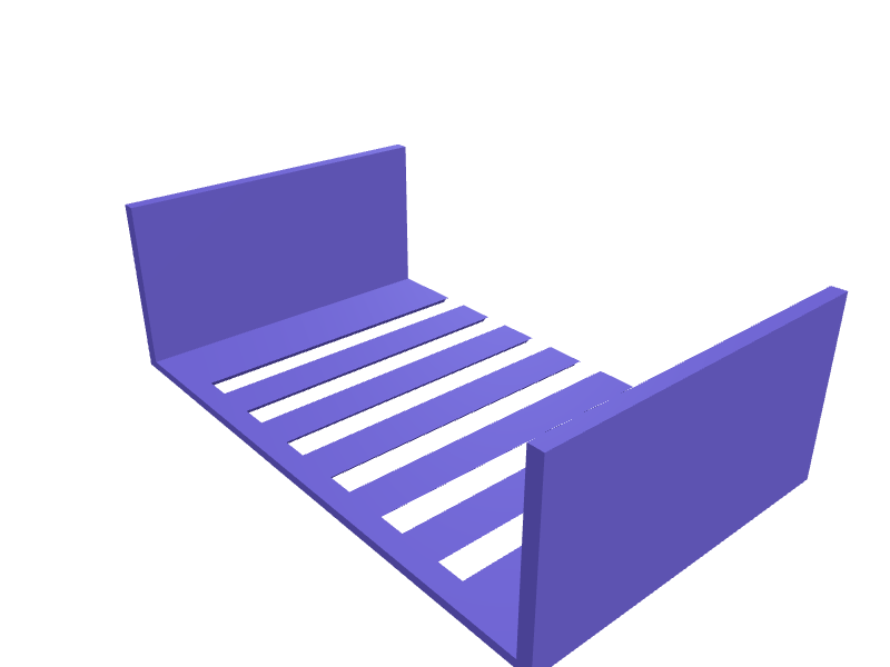 Pot lid rack for cabinet or counter, 3D printable part