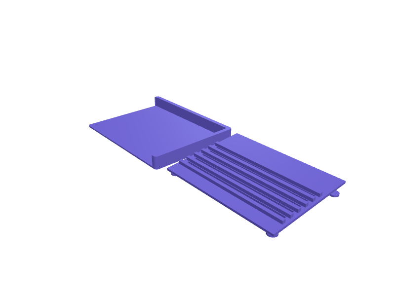 Self-draining soap dish with raised ribs, 3D printable part