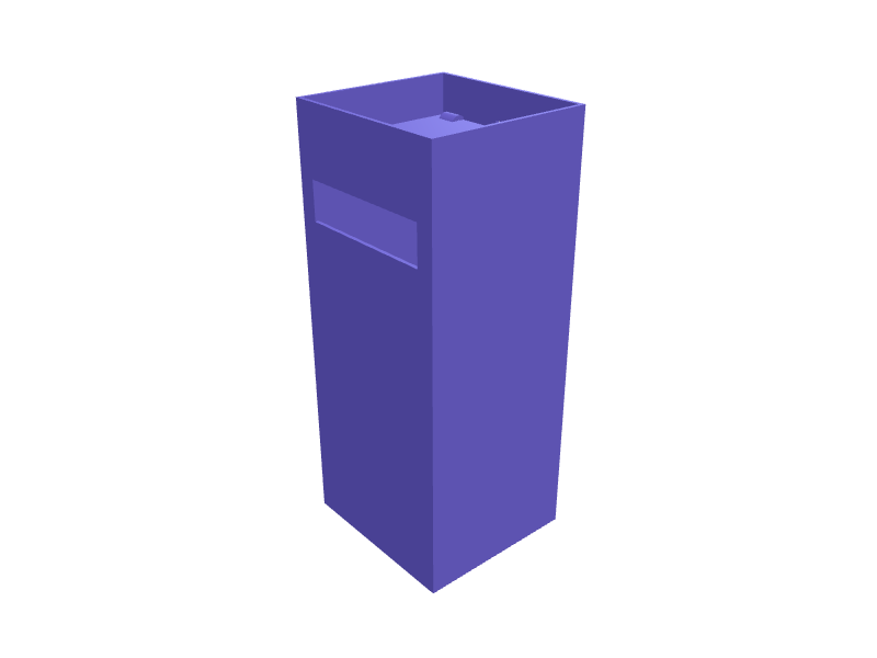 Tea bag dispenser box with front slot, 3D printable part