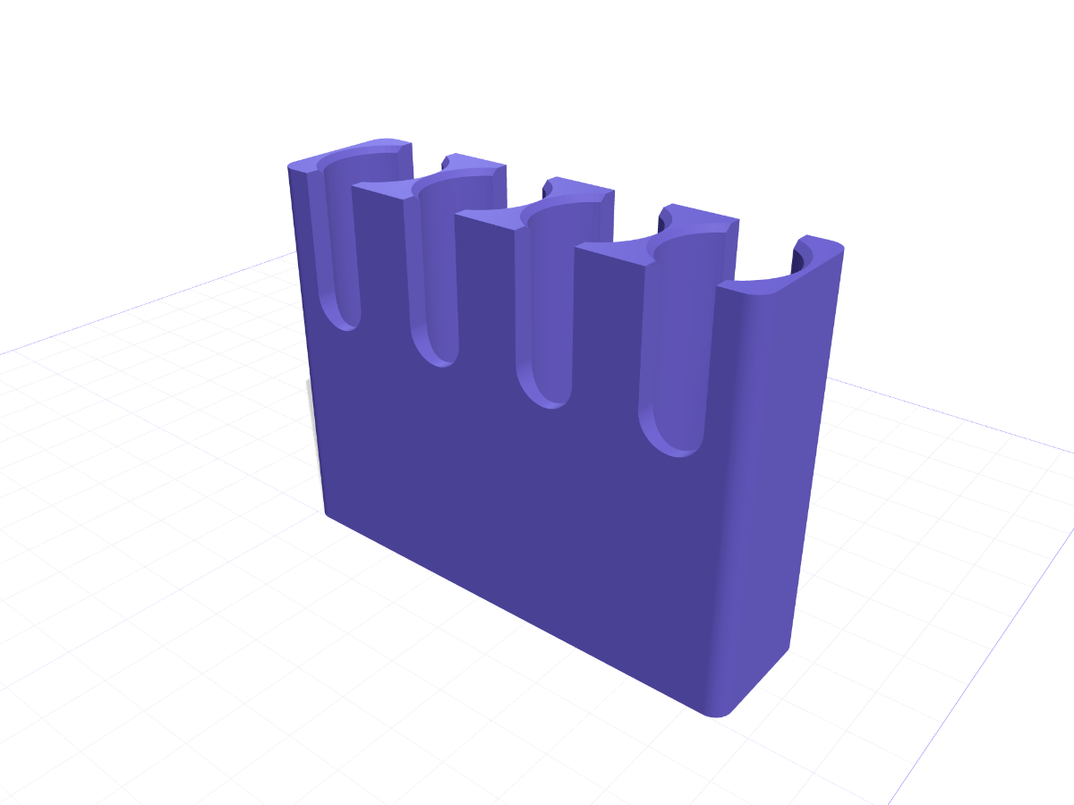 18650 battery holder, 4 cells, 3D printable model
