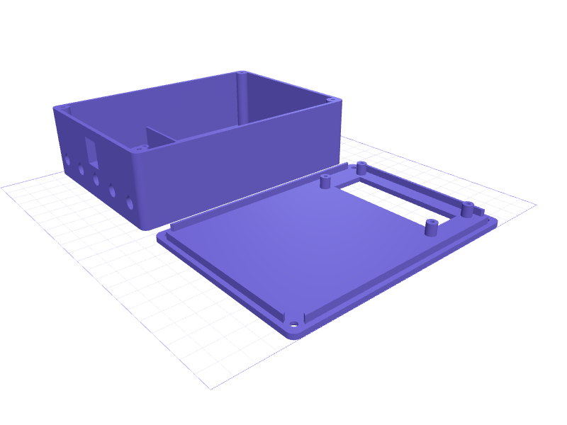 ESP32 LCD relay enclosure, 3D printable model preview