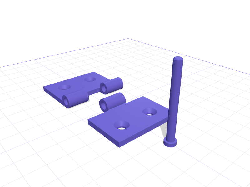 Parametric Customizable Utility Hinge, 3D printable model preview