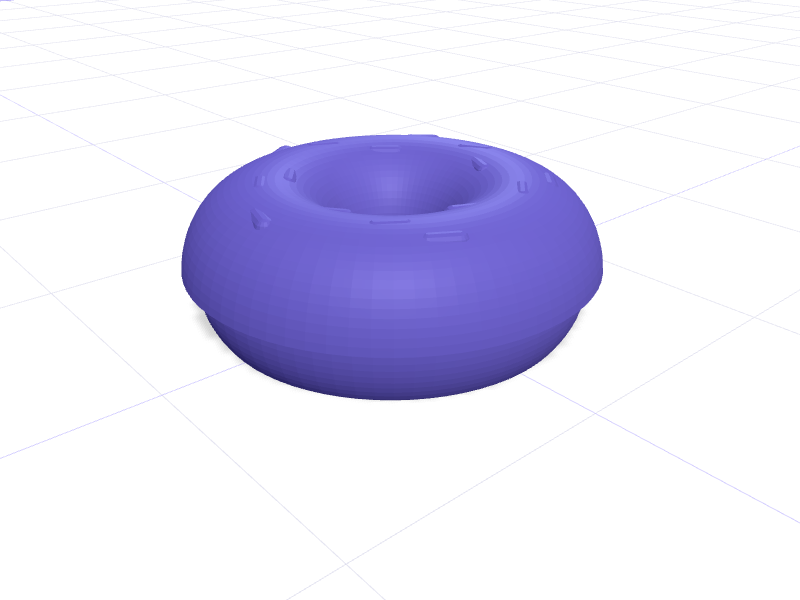 1:6 barbie scale donut, 3D printable model preview