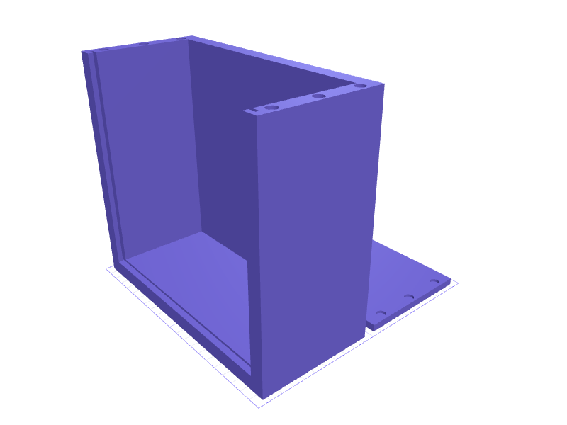 Open-front box with panel slot and magnetic lid, 3D printable model preview