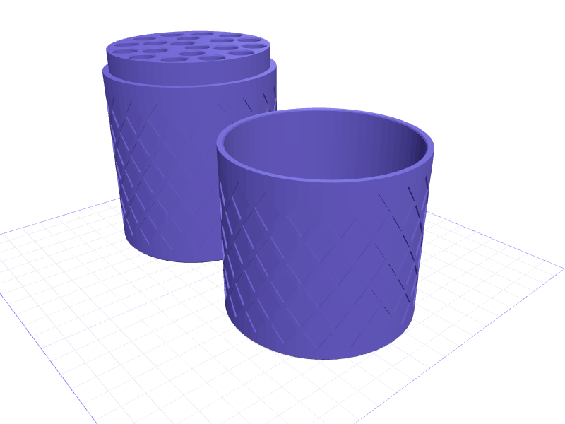 Pigma Micron pen holder with lid, 3D printable model preview