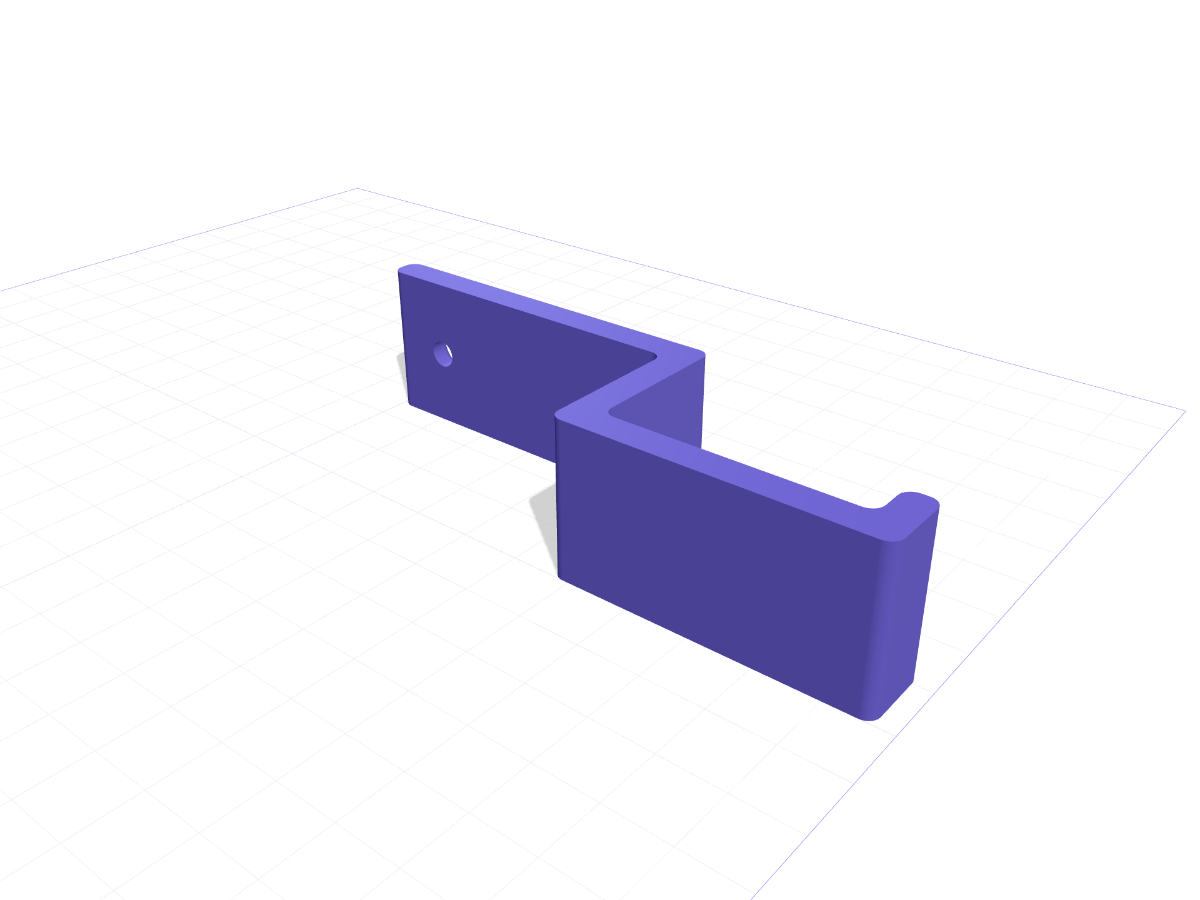 Under-desk headphone hook, 3D printable model