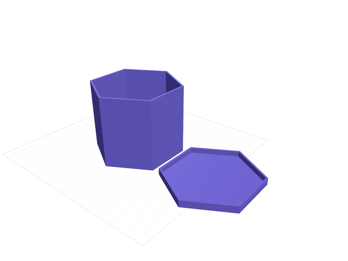 Hex planter with drainage, 3D printable model