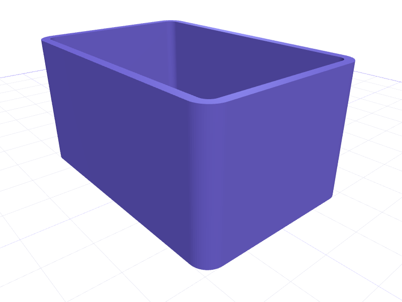 Open box, 3D printable model preview