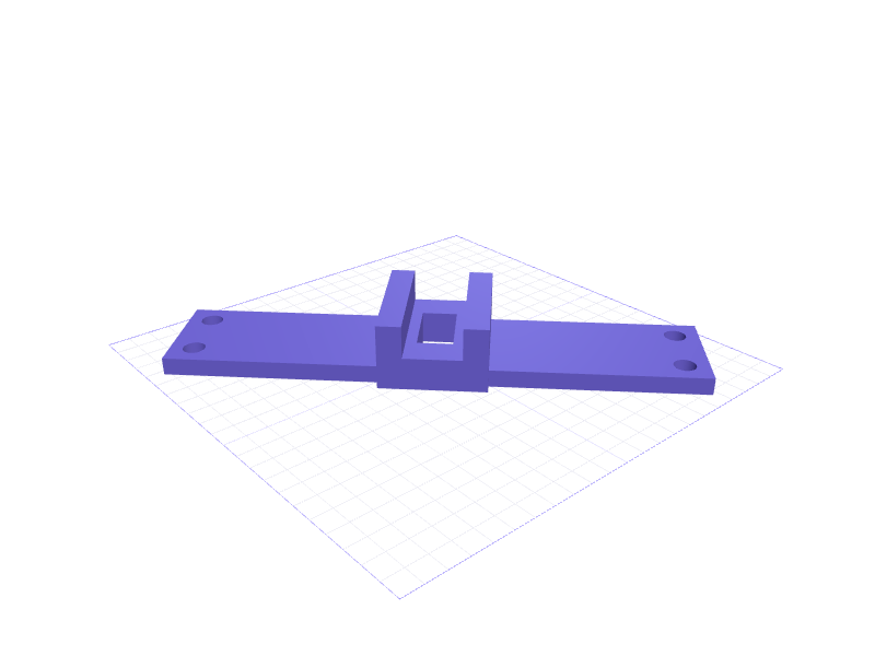 Base plate with centre block, 3D printable model preview