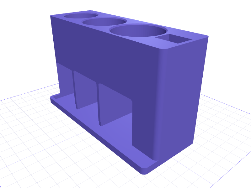 3-Bottle Glue & Applicator Organizer, 3D printable model preview