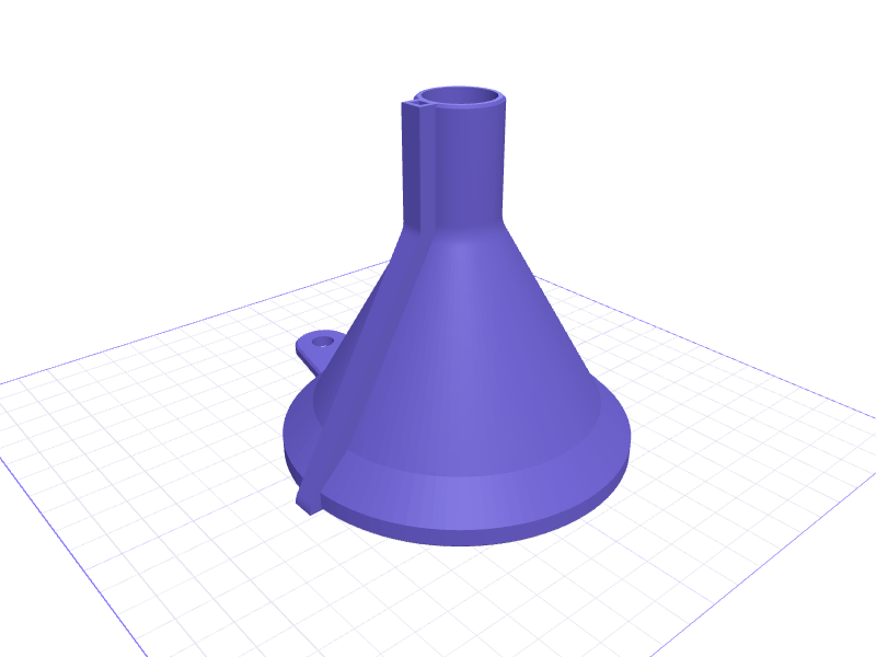 Ventilated Funnel Anti-Glug Side Vent, 3D printable model preview